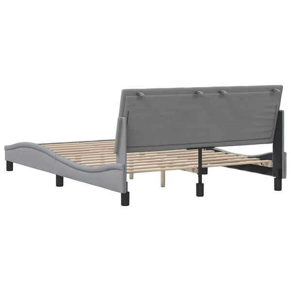 Bettgestell Hellgrau 140x190 cm Stoff