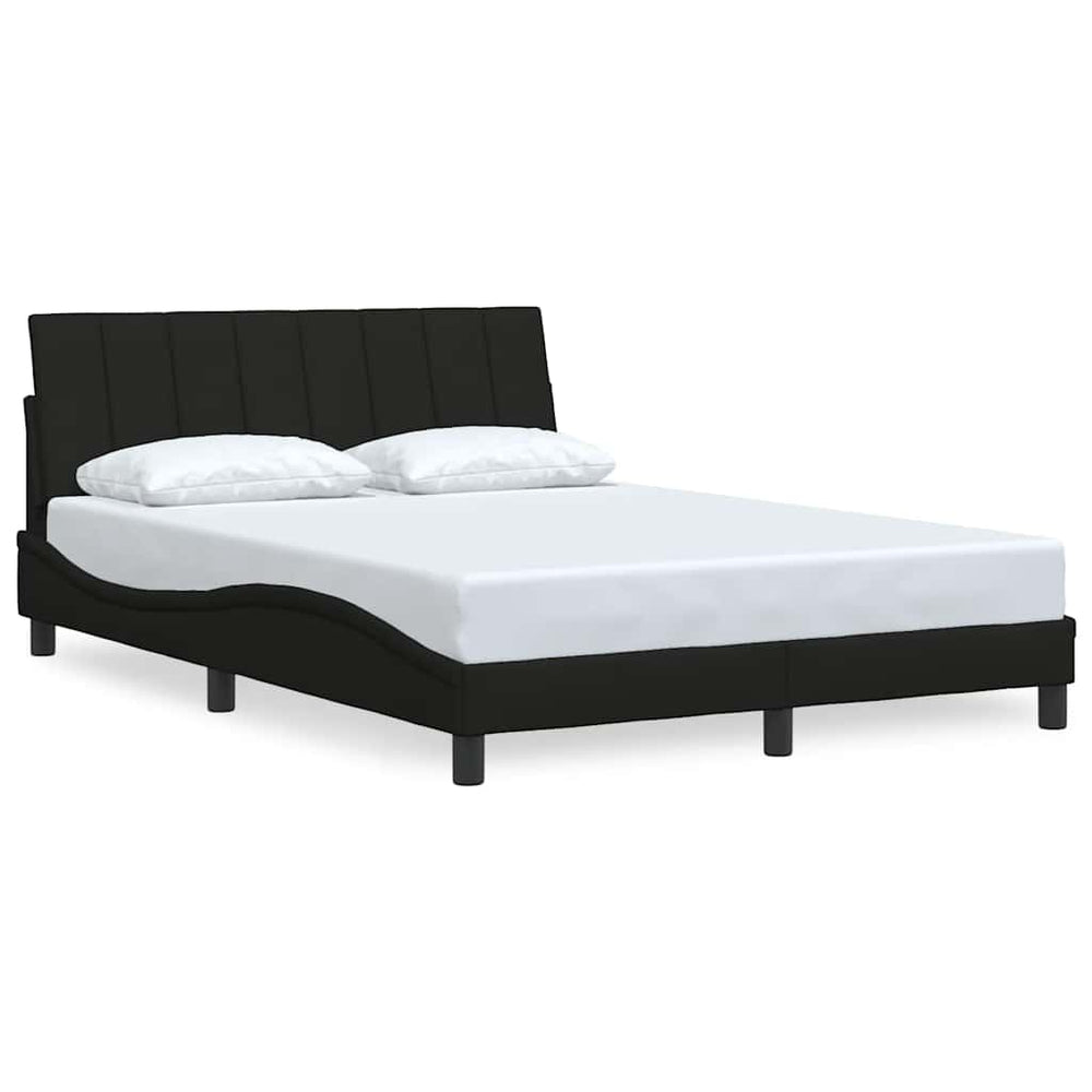 vidaXL Bed Frame without Mattress "Hanko" Black 140x190 cm Fabric