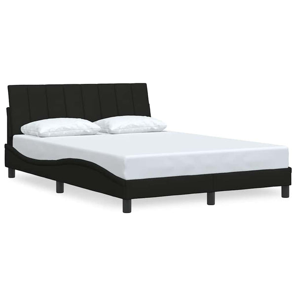 Bettgestell Stoff Schwarz 140x190 cm