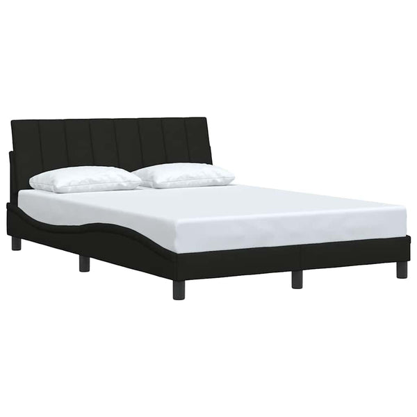 Bettgestell Stoff Schwarz 140x190 cm