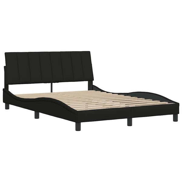 Bettgestell Stoff Schwarz 140x190 cm
