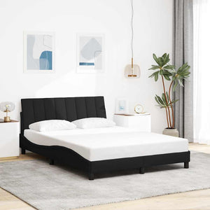 Bettgestell Stoff Schwarz 140x190 cm