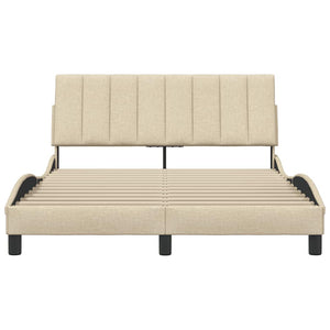 Bettgestell Creme 140x190 cm Stoff