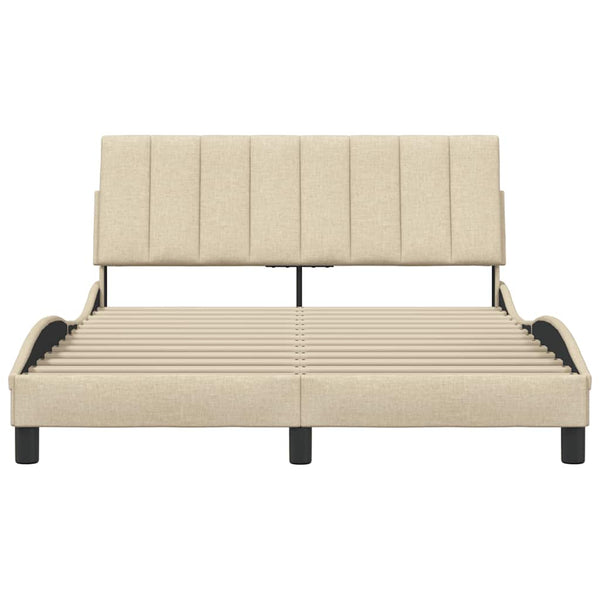 Bettgestell Creme 140x190 cm Stoff