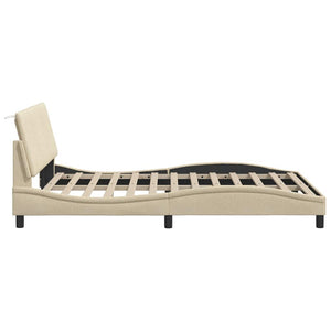 Bettgestell Creme 140x190 cm Stoff