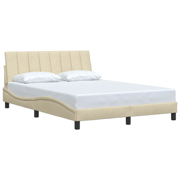 Bettgestell Creme 140x200 cm Stoff