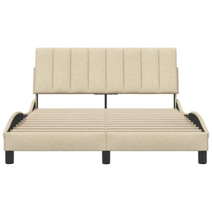 Bettgestell Creme 140x200 cm Stoff