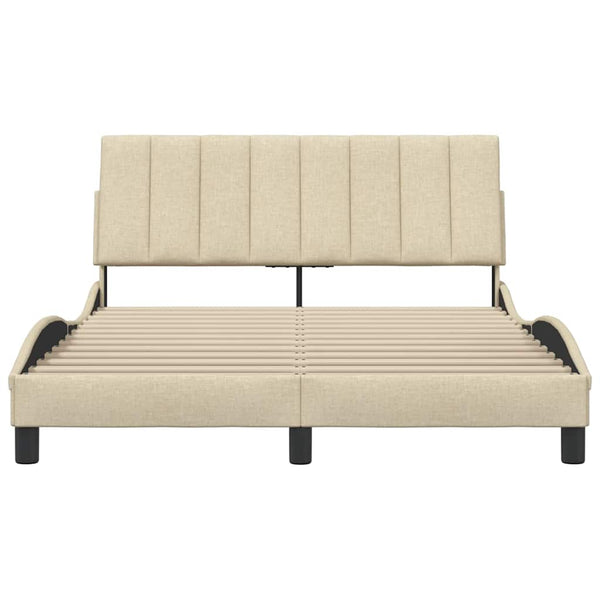 Bettgestell Creme 140x200 cm Stoff