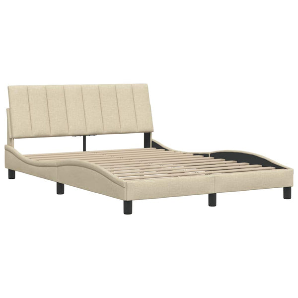 Bettgestell Creme 140x200 cm Stoff