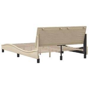Bettgestell Creme 140x200 cm Stoff
