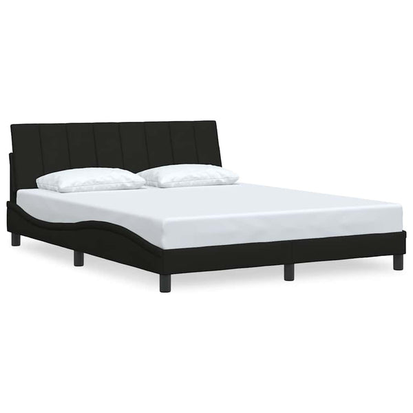 Bettgestell ohne Matratze "Hanko" Schwarz 160x200 cm Stoff