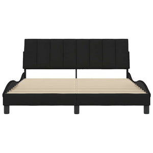 Bettgestell ohne Matratze "Hanko" Schwarz 160x200 cm Stoff