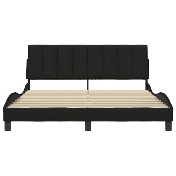 Bettgestell ohne Matratze "Hanko" Schwarz 160x200 cm Stoff