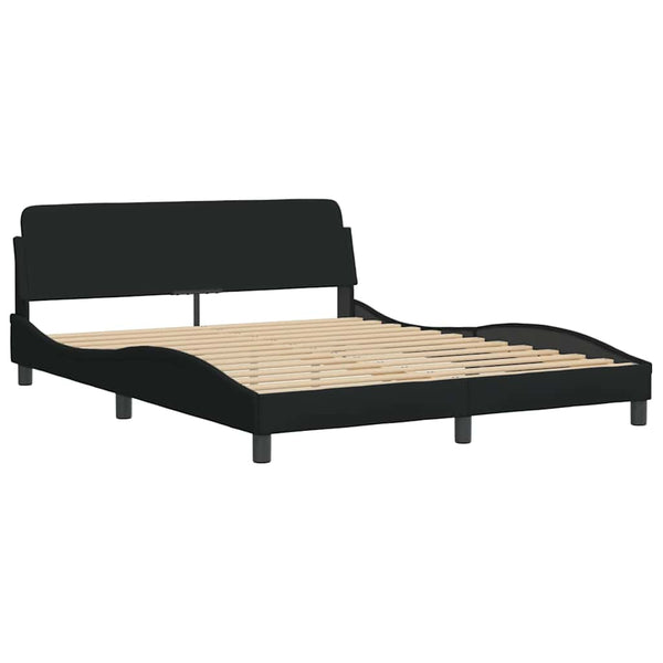 Bettgestell ohne Matratze "Hanko" Schwarz 160x200 cm Stoff