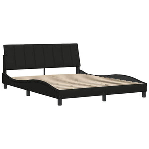 Bettgestell ohne Matratze "Hanko" Schwarz 160x200 cm Stoff