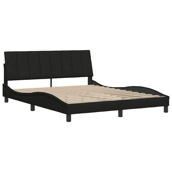 Bettgestell ohne Matratze "Hanko" Schwarz 160x200 cm Stoff