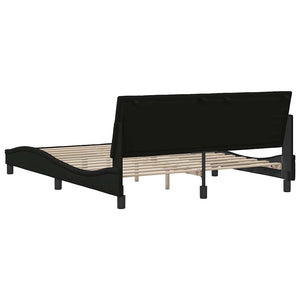 Bettgestell ohne Matratze "Hanko" Schwarz 160x200 cm Stoff