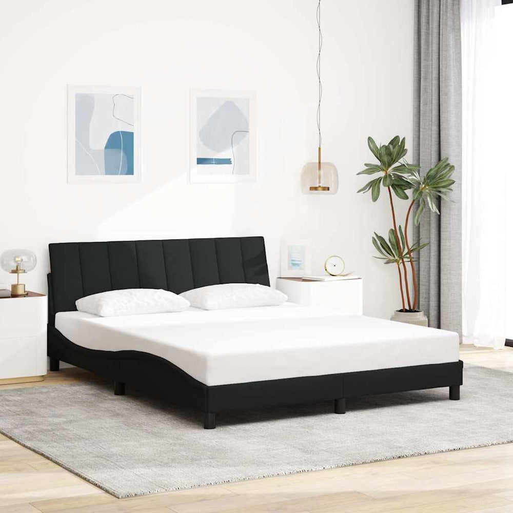 Bettgestell ohne Matratze "Hanko" Schwarz 160x200 cm Stoff