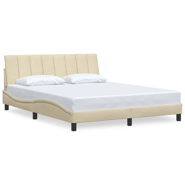 Bettgestell Creme 160x200 cm Stoff