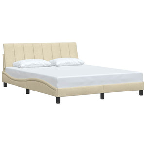 Bettgestell Creme 160x200 cm Stoff
