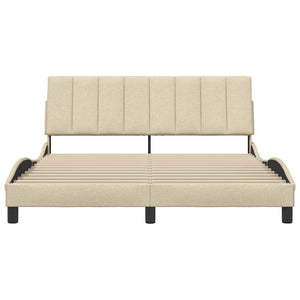Bettgestell Creme 160x200 cm Stoff