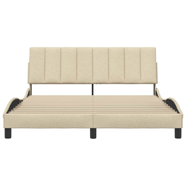 Bettgestell Creme 160x200 cm Stoff
