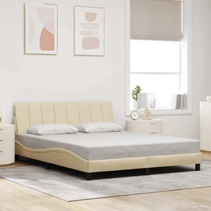 Bettgestell Creme 160x200 cm Stoff