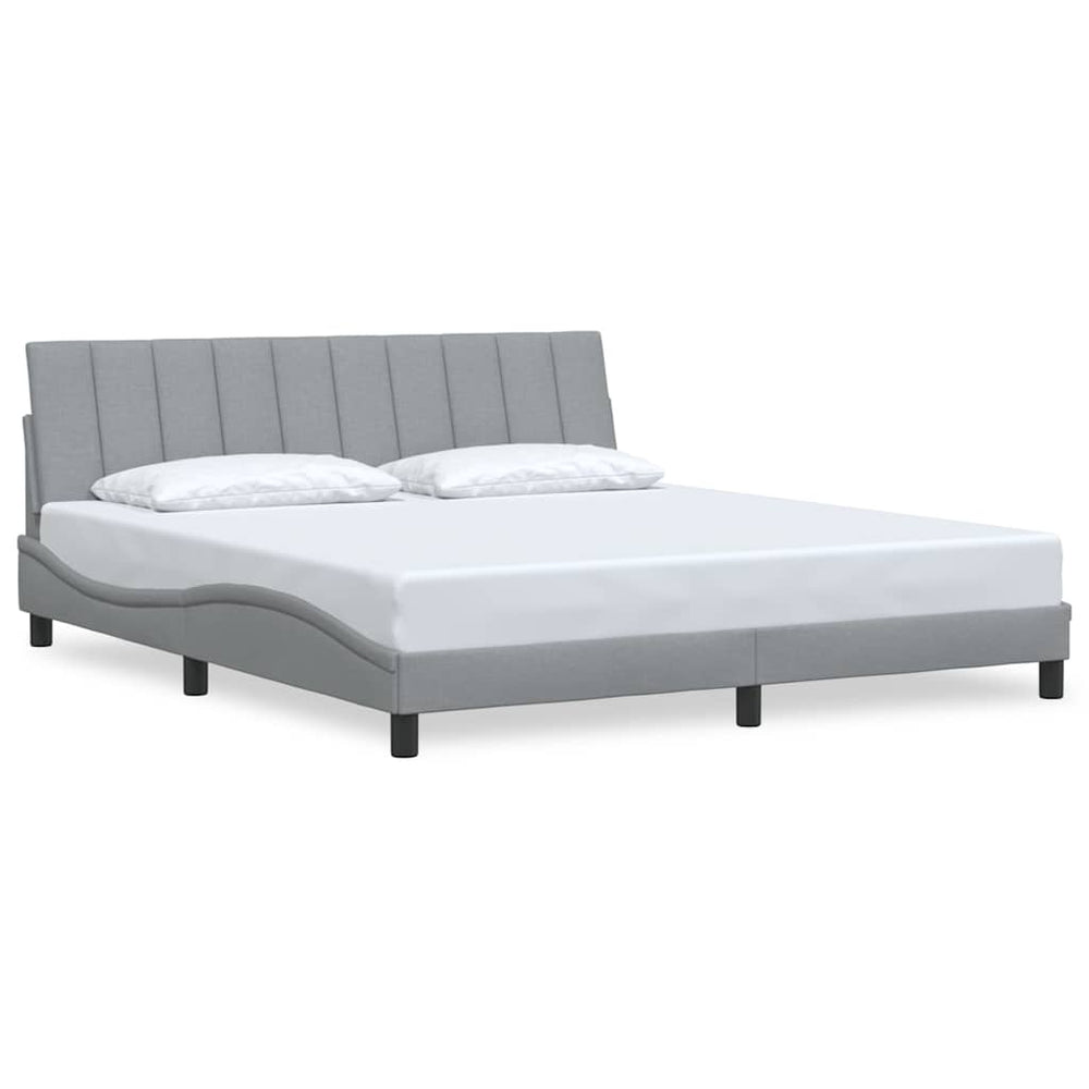 vidaXL Bed Frame without Mattress "Hanko" Light Gray 180x200 cm Fabric