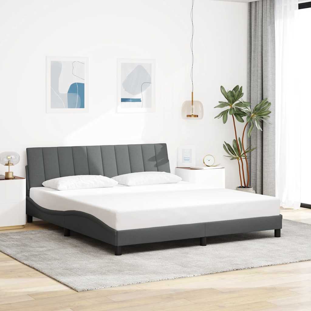 Bettgestell Dunkelgrau 180x200 cm Stoff