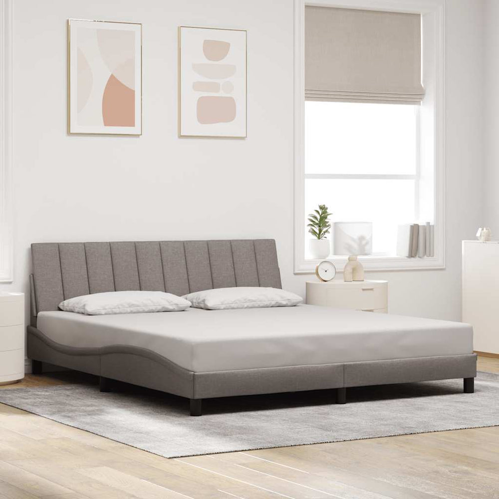 vidaXL "Hanko" Bed Frame without Mattress Taupe 180x200 cm Fabric
