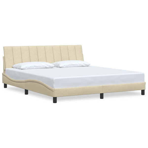 Bettgestell Stoff Creme 180x200 cm