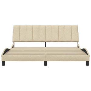 Bettgestell Stoff Creme 180x200 cm