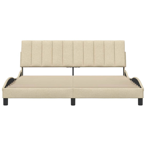 Bettgestell Stoff Creme 180x200 cm
