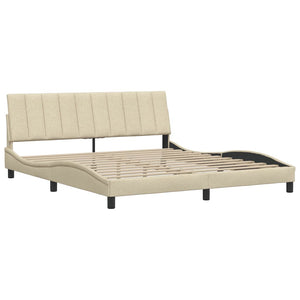 Bettgestell Stoff Creme 180x200 cm