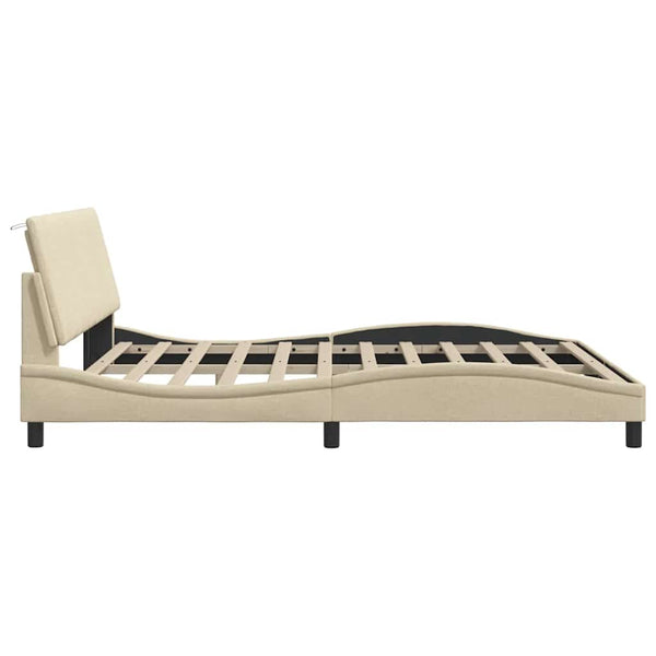 Bettgestell Stoff Creme 180x200 cm