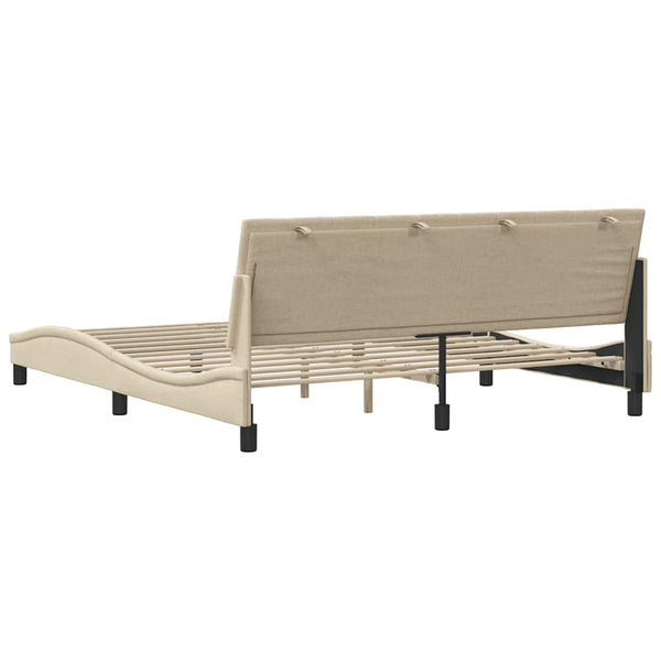 Bettgestell Stoff Creme 180x200 cm