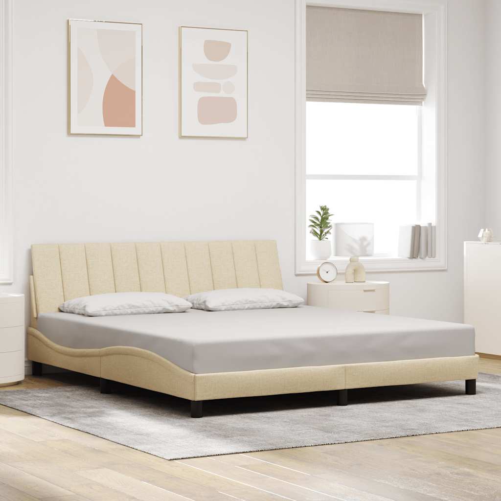 Bettgestell Stoff Creme 180x200 cm