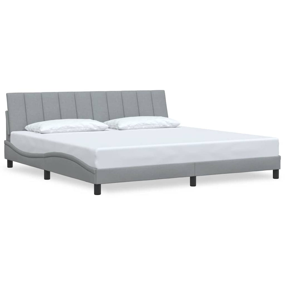 vidaXL Bed Frame without Mattress "Hanko" Light Gray 200x200 cm Fabric