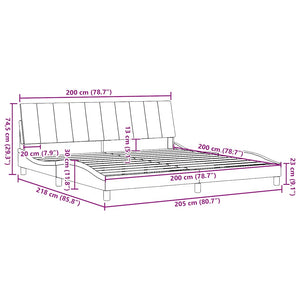 Bettgestell Hanko Hellgrau 200x200 cm
