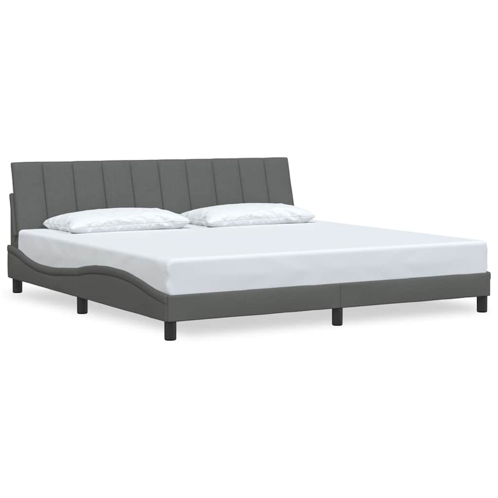 vidaXL "Hanko" Dark Grey 200x200 cm Fabric Bed Frame without Mattress