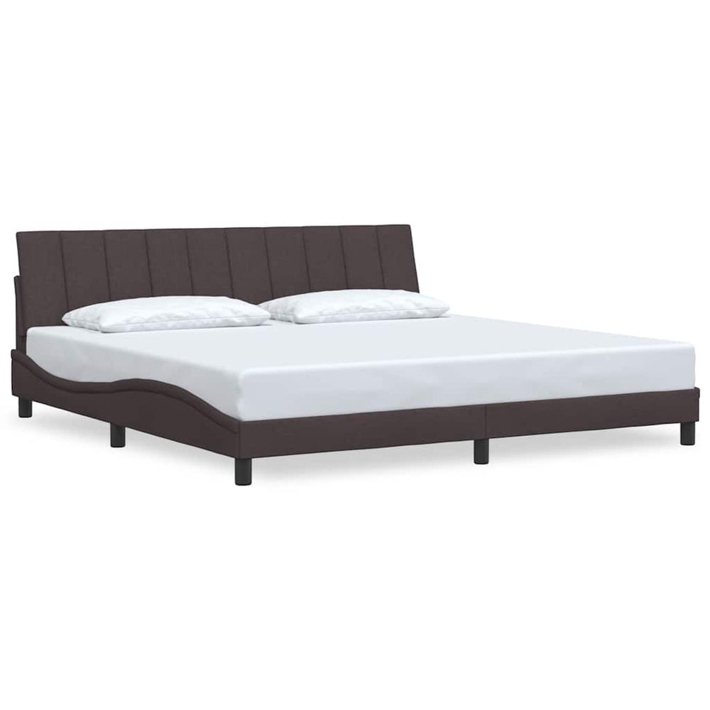 vidaXL Bed Frame without Mattress "Hanko" Dark Brown 200x200 cm Fabric