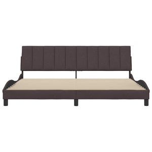Bettgestell Dunkelbraun 200x200 cm Stoff