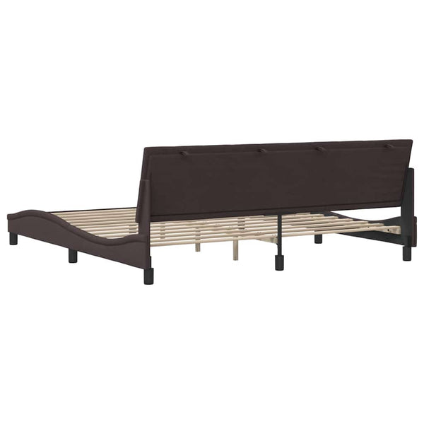 Bettgestell Dunkelbraun 200x200 cm Stoff