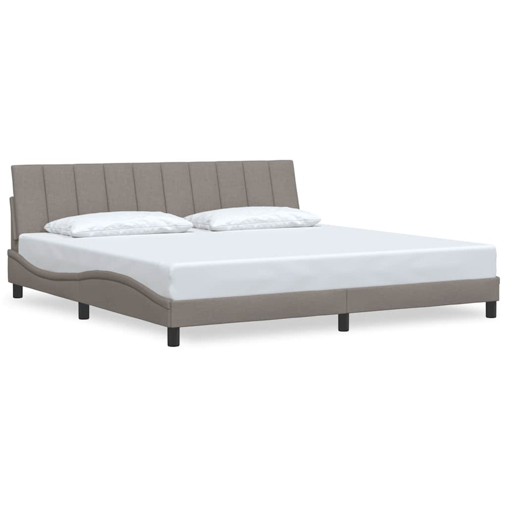 vidaXL Bed Frame without Mattress "Hanko" Taupe 200x200 cm Fabric