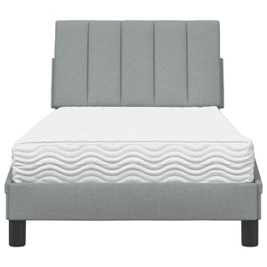vidaXL Lit avec matelas "Hanko" Gris clair 80x200 cm Tissu