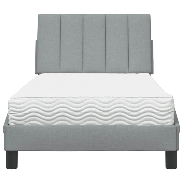 vidaXL Lit avec matelas "Hanko" Gris clair 80x200 cm Tissu