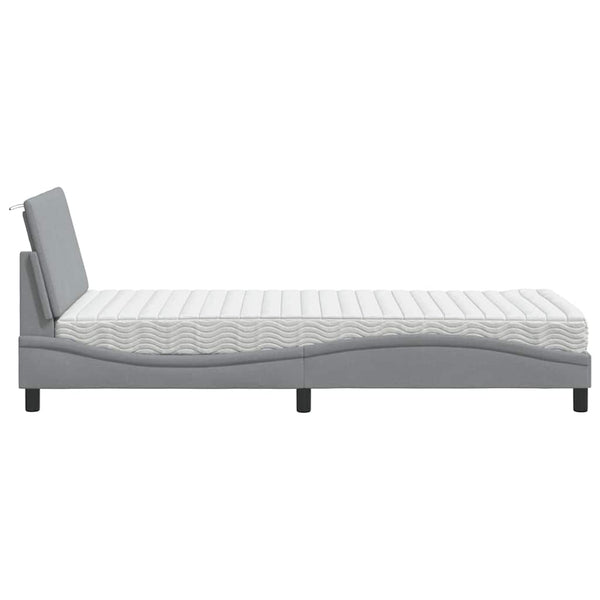 vidaXL Lit avec matelas "Hanko" Gris clair 80x200 cm Tissu
