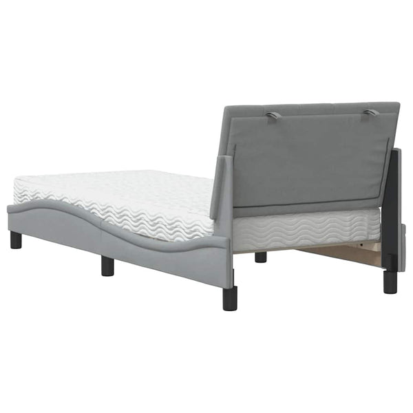 vidaXL Lit avec matelas "Hanko" Gris clair 80x200 cm Tissu