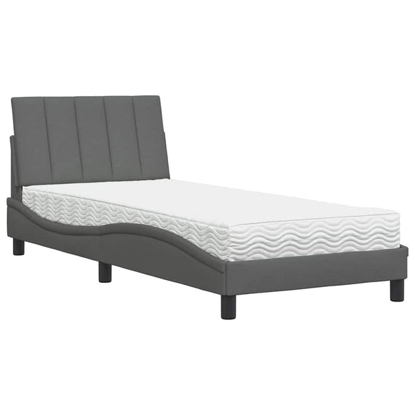 Bett mit Matratze Hanko Dunkelgrau 80x200 cm