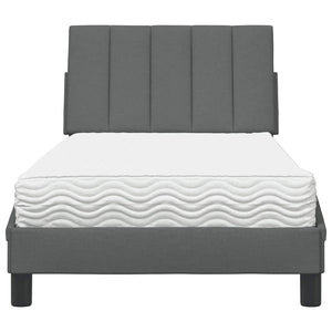 Bett mit Matratze Hanko Dunkelgrau 80x200 cm